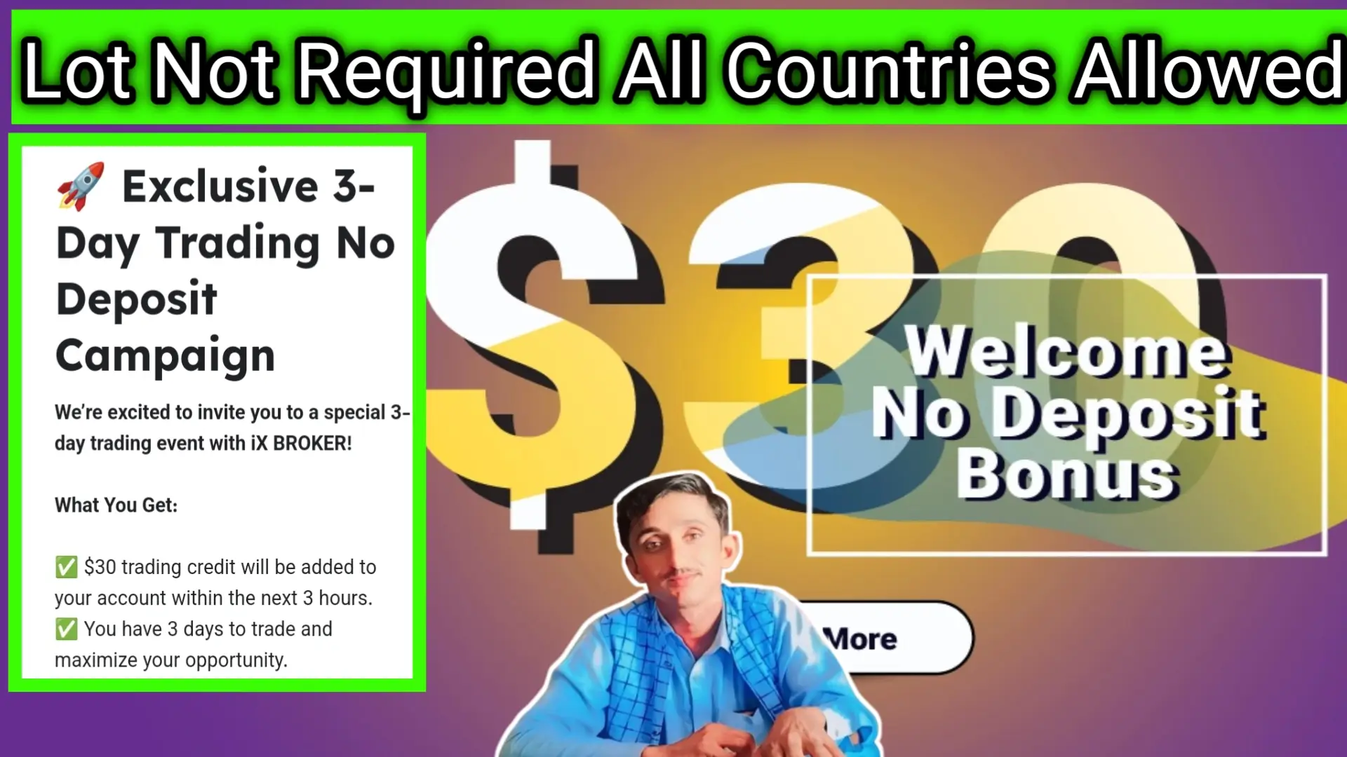 iX Broker $30 No Deposit Bonus – Exclusive 3-Day Trading Campaign