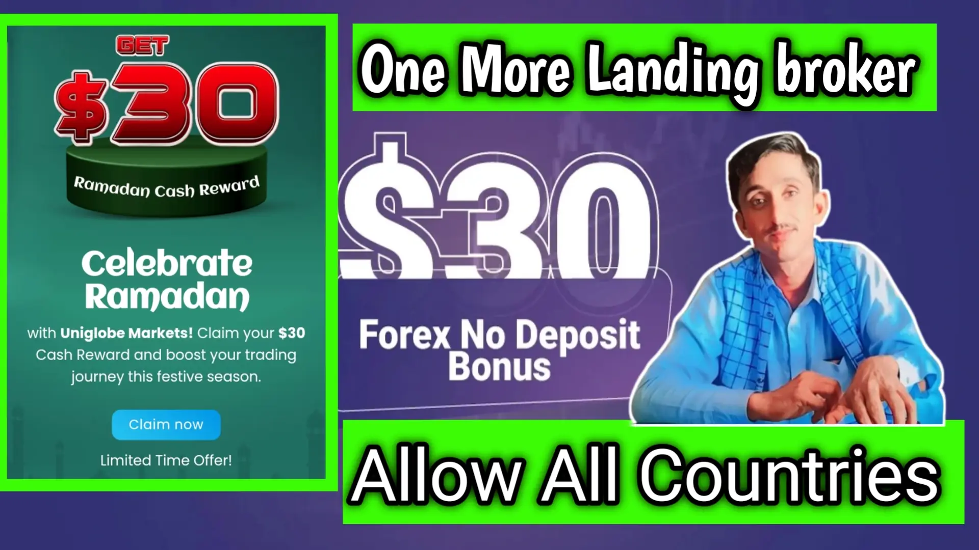 $30 Welcome No Deposit Bonus - Uniglobe Markets