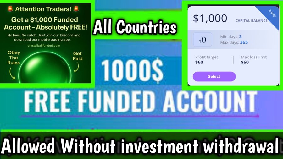 $1000 Free Funded Account – Crypto Ball Markets 3-Step Program