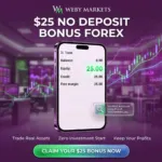 $25 No Deposit Bonus Bonus| Weby Markets Forex