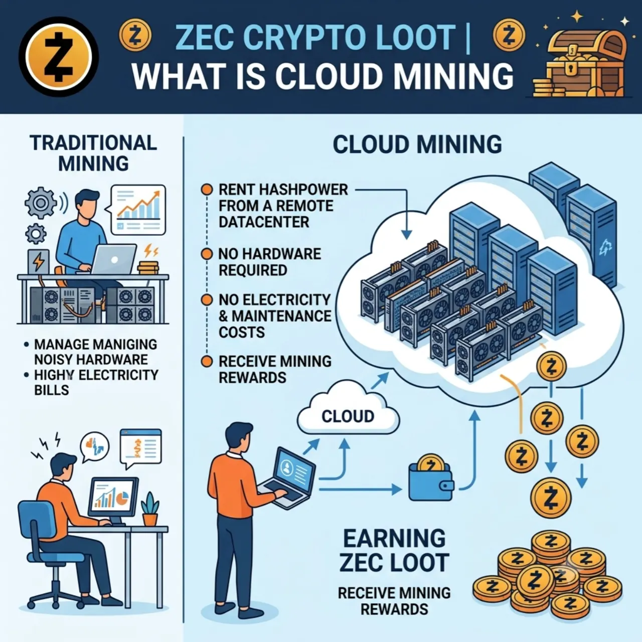 ZEC Crypto Loot | What Is Cloud Mining and How to Start Free ZEC Mining?