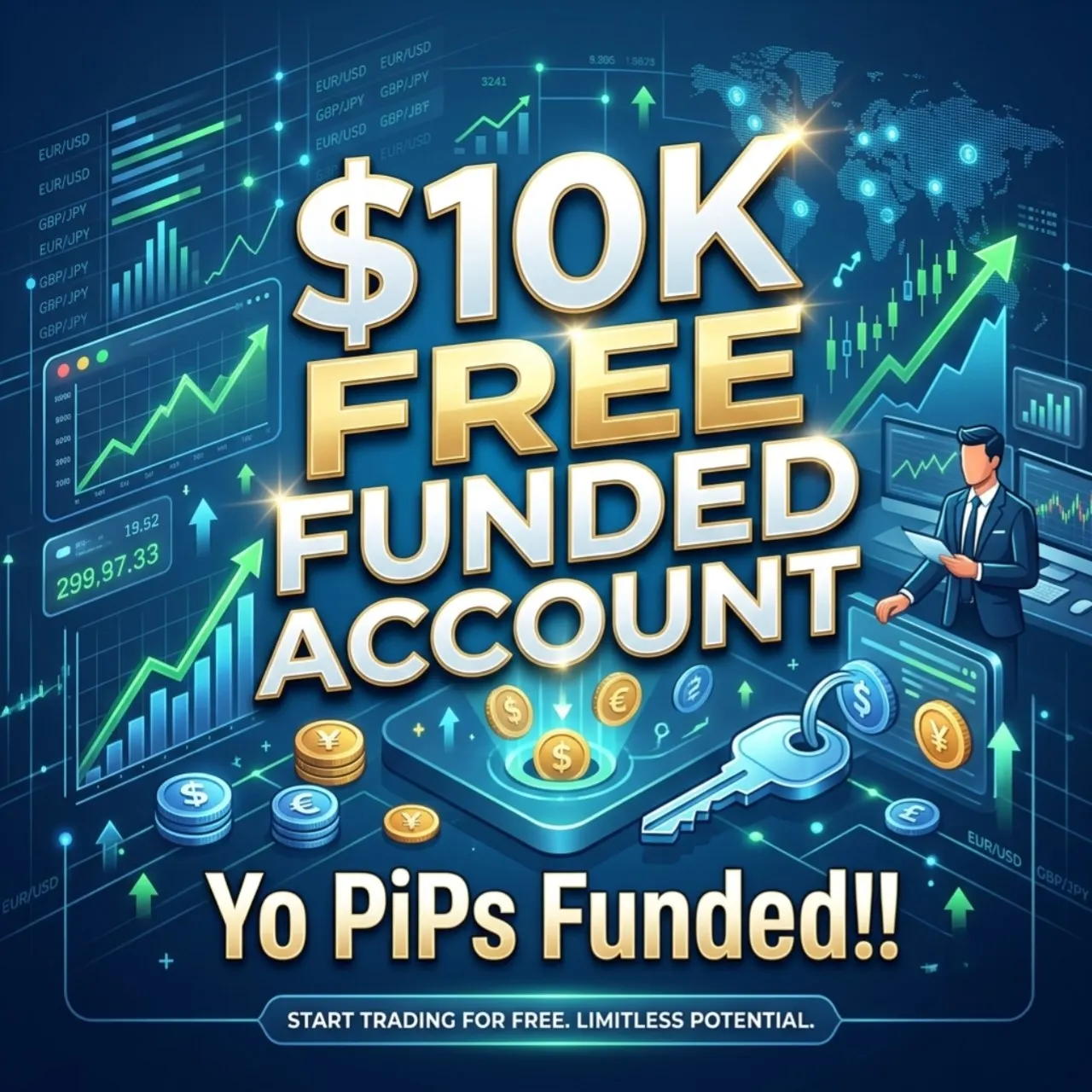 $10K Free Funded Account | Yo PiPs Funded No Deposit