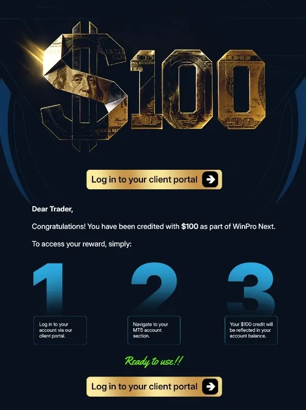 $100 No Deposit Bonus WinPro FX | Claim Free Trading